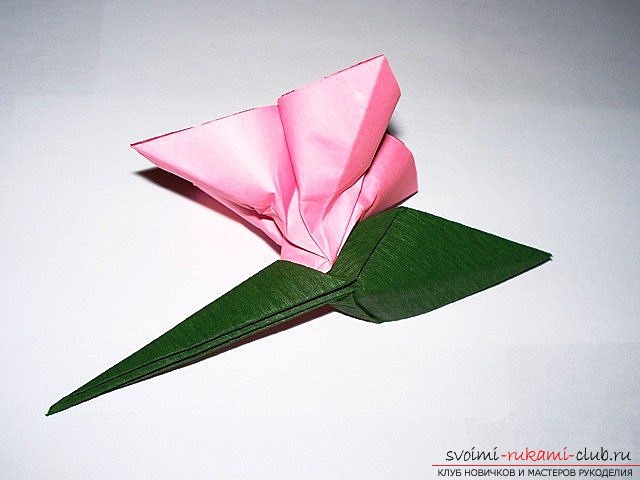 Простой цветок оригами. Фото №21